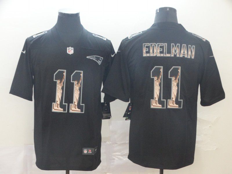 Men New England Patriots #11 Edelman Black Goddess fashion Edition Nike NFL Jerseys->chicago bears->NFL Jersey